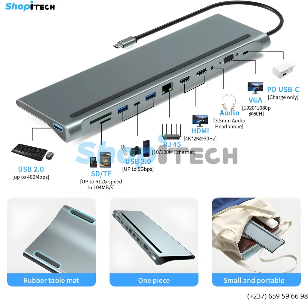 Adaptateur USB-C [Type-C] 11 en 1 MacBook Hight Quality All(2).webp