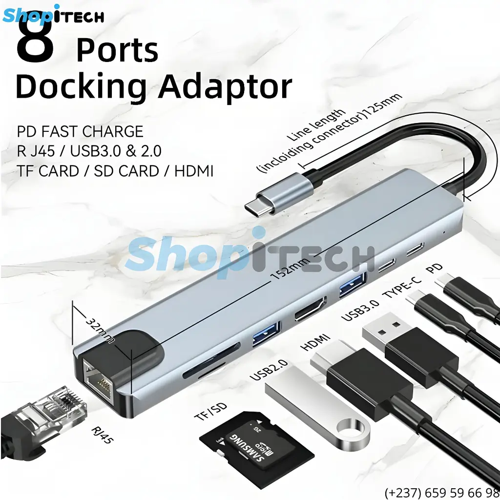 Adaptateur USB-C [Type-C] 8 en 1 4K Hight Quality.webp