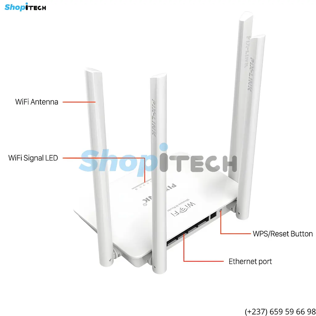 Routeur PIX-LINK Wifi LV-WR08Q  4 Antennes  detail.webp