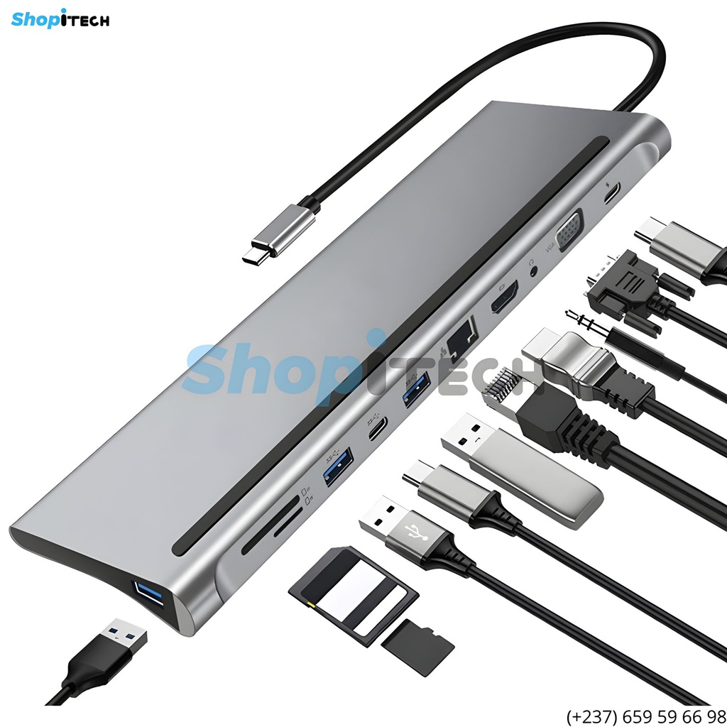 Adaptateur USB-C [Type-C] 11 en 1 MacBook Hight Quality All.jfif
