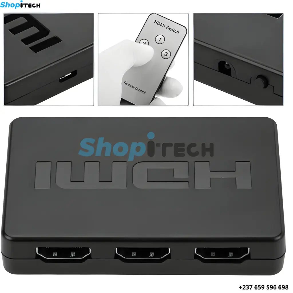 COMMUTATEUR(SWITCH) HDMI 3 ENTRÉES 1 SORTIE AVEC CONTRÔLE GÉNÉRIQUE