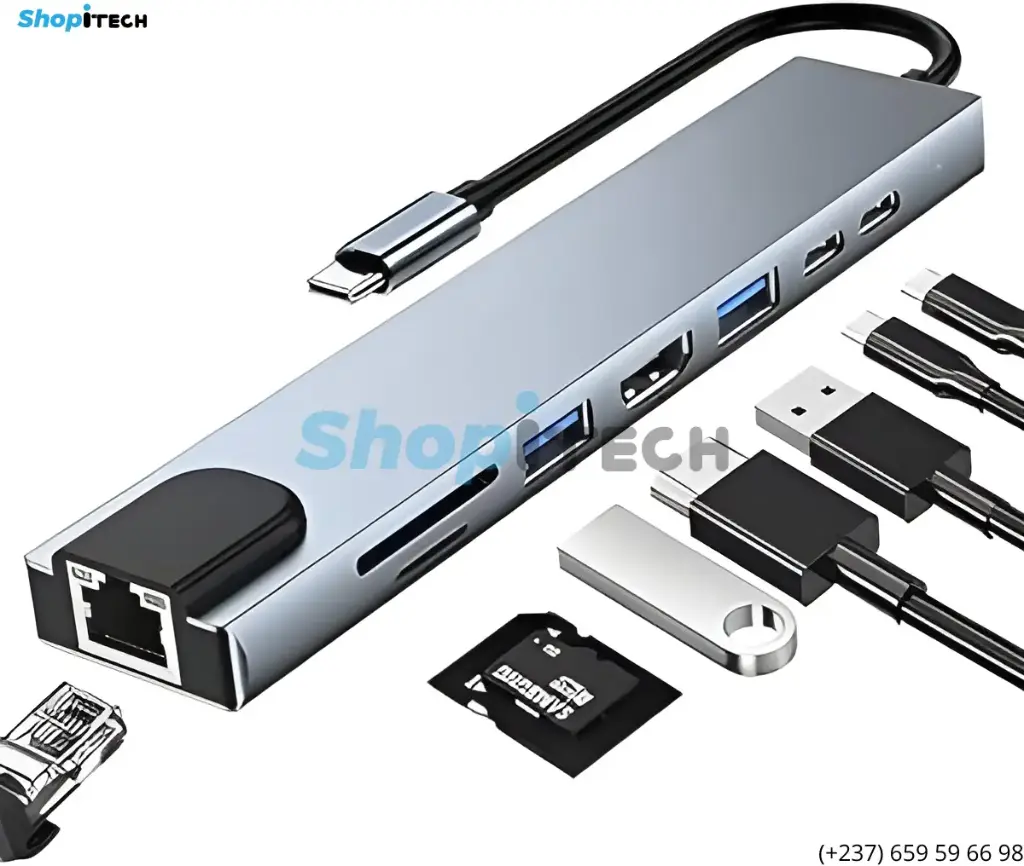 Adaptateur USB-C [Type-C] 8 en 1 4K Hight Quality