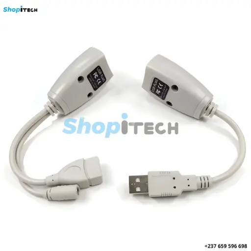 [Adaptateur de connecteur de câble d'extension USB sur RJ45, extension USB RJ45 (gris)] Adaptateur de connecteur de câble d'extension USB sur RJ45, extension USB RJ45 (gris)