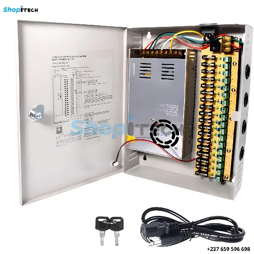 Boite d'alimentation CCTV POWER SUPPLY avec coffre